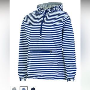 Charles river apparel striped rain jacket